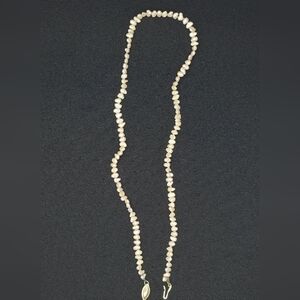 Vintage 16” Baroque Freshwater Pearl Necklace 6mm 14K Gold Clasp Hand-Knotted